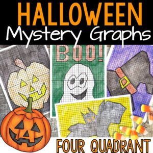 Halloween mystery graphs, halloween coordinate graph, halloween math activity, halloween math lesson